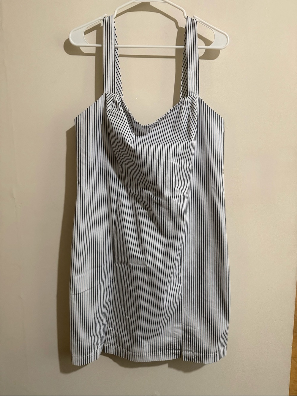 Forever 21 White & Black Vertical Stripe Mini Dress